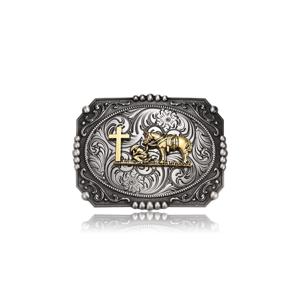 2225 MASOP Western Belt Buckle , Crucifixion Belt Buckle, Cowboy Cowgirl